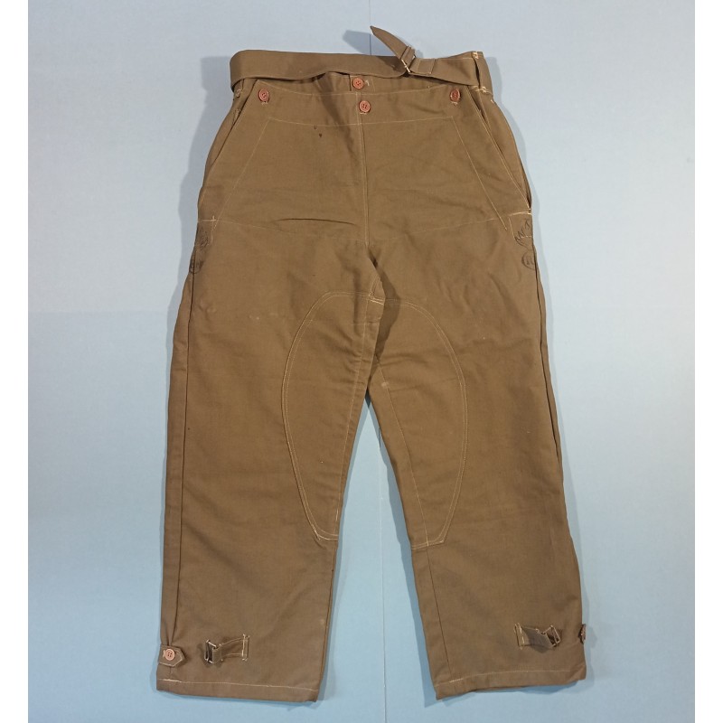 PANTALON SALOPETTE MOTOCYCLISTE MODELE 1938 AVEC TAMPONS DE GRENADE RF SUR LES COTES